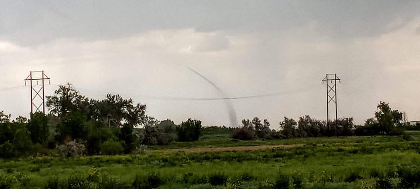 The June 7 Firestone tornado as seen from Colorado Highway 7 just west of Brighton.